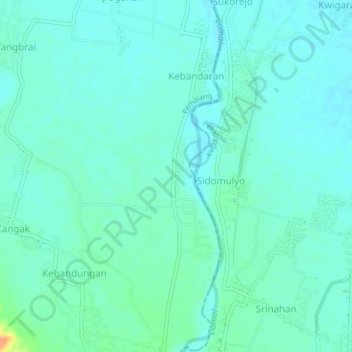 Mapa topográfico Babakan, altitud, relieve