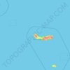 Mapa topográfico Lagoa das Sete Cidades, altitud, relieve