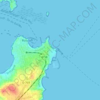 Mapa topográfico Port de Bloscon, altitud, relieve