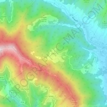 Mapa topográfico Conna, altitud, relieve