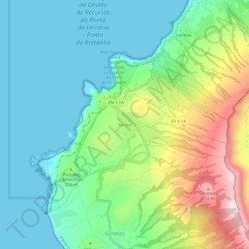 Mapa topográfico Várzea, altitud, relieve
