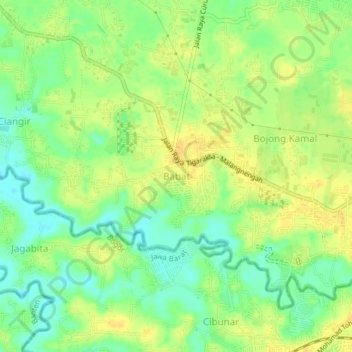 Mapa topográfico Babat, altitud, relieve
