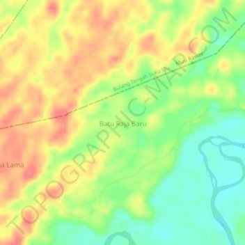 Mapa topográfico Batu Raja Baru, altitud, relieve