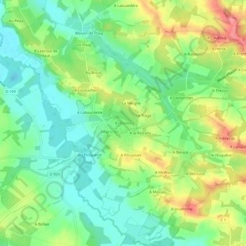 Mapa topográfico A l'Enclos, altitud, relieve