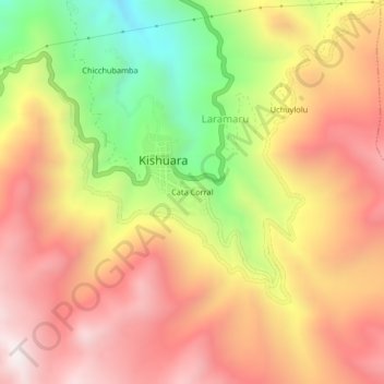 Mapa topográfico Cata Corral, altitud, relieve