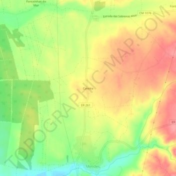 Mapa topográfico Caveira, altitud, relieve
