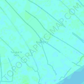 Mapa topográfico Kuala Baru, altitud, relieve