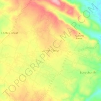 Mapa topográfico Lantek Temor, altitud, relieve