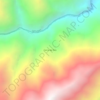 Mapa topográfico Cerro de Oro, altitud, relieve