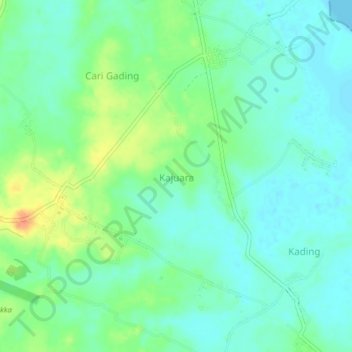 Mapa topográfico Kajuara, altitud, relieve