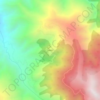 Mapa topográfico Lopez, altitud, relieve
