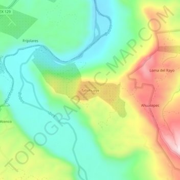 Mapa topográfico Tallohuaya, altitud, relieve