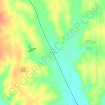 Mapa topográfico Ash Grove, altitud, relieve