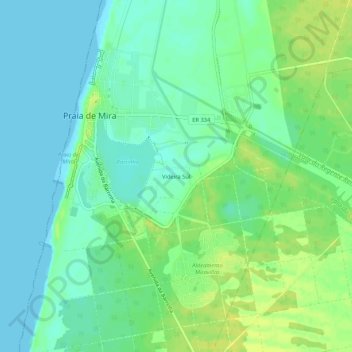 Mapa topográfico Videira Sul, altitud, relieve