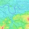Mapa topográfico Greenwich, altitud, relieve