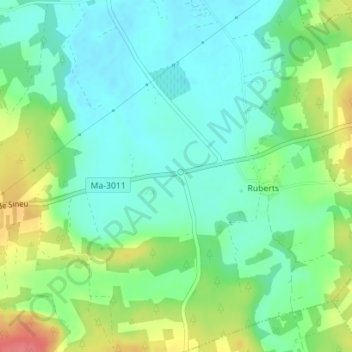 Mapa topográfico Judí, altitud, relieve
