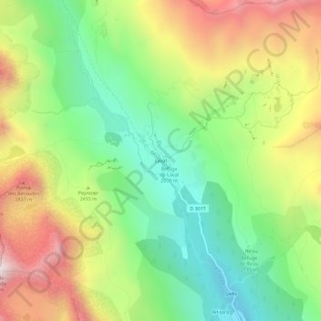 Mapa topográfico Laval, altitud, relieve