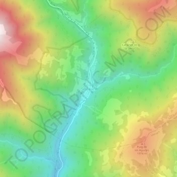 Mapa topográfico Setcases, altitud, relieve