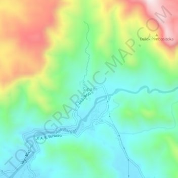Mapa topográfico Sipan, altitud, relieve