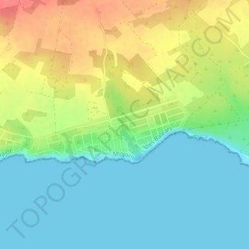Mapa topográfico Cova des Pas de Vallgornera, altitud, relieve