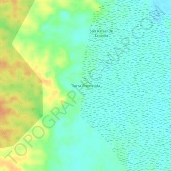 Mapa topográfico Tierra Prometida, altitud, relieve