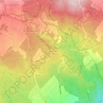 Mapa topográfico El Grande, altitud, relieve