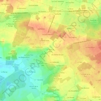 Mapa topográfico Le Point du Jour, altitud, relieve