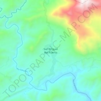 Mapa topográfico San Miguel del Puerto, altitud, relieve
