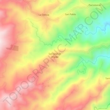 Mapa topográfico San Jose de Ingapi, altitud, relieve