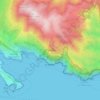 Mapa topográfico Arrête de Marseille, altitud, relieve