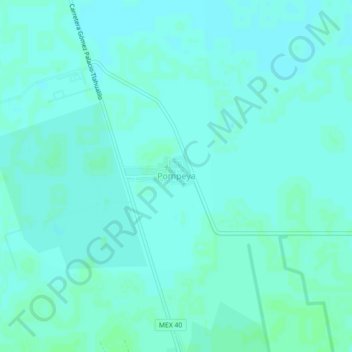 Mapa topográfico Pompeya, altitud, relieve