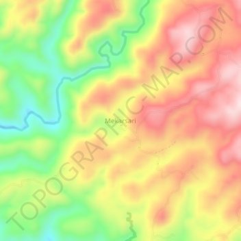 Mapa topográfico Mekarsari, altitud, relieve