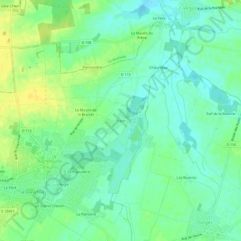 Mapa topográfico Frace, altitud, relieve