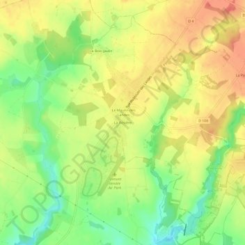 Mapa topográfico La Rosière, altitud, relieve