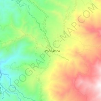 Mapa topográfico Paispamba, altitud, relieve
