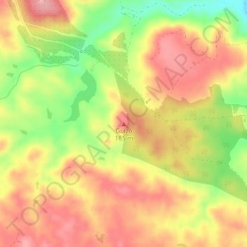 Mapa topográfico Guizo, altitud, relieve