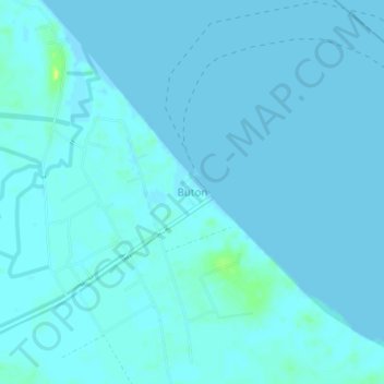 Mapa topográfico Buton, altitud, relieve