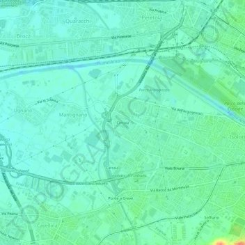 Mapa topográfico Cintoia, altitud, relieve