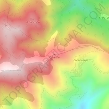 Mapa topográfico Cabezón, altitud, relieve