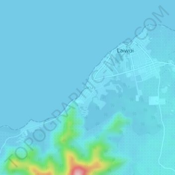 Mapa topográfico Baru, altitud, relieve