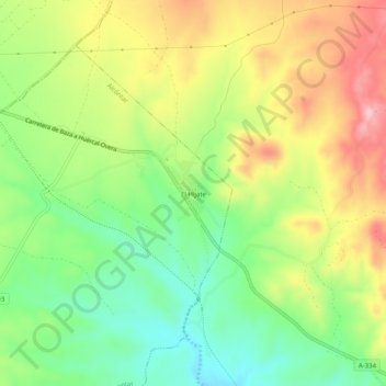 Mapa topográfico El Hijate, altitud, relieve