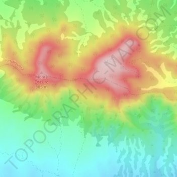Mapa topográfico Montemar, altitud, relieve