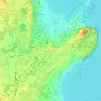 Mapa topográfico Solarolo, altitud, relieve