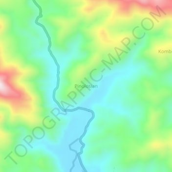 Mapa topográfico Pinolosian, altitud, relieve