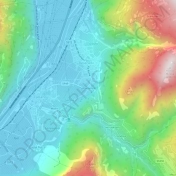 Mapa topográfico Sottocastello, altitud, relieve