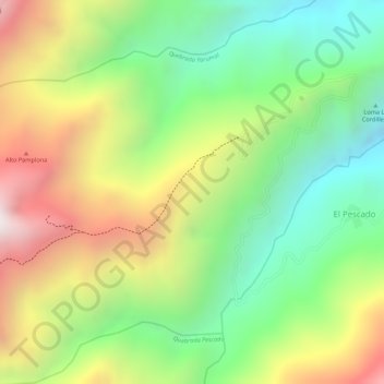 Mapa topográfico El Camelo, altitud, relieve