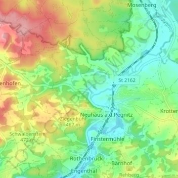 Mapa topográfico Ziegelhütte, altitud, relieve