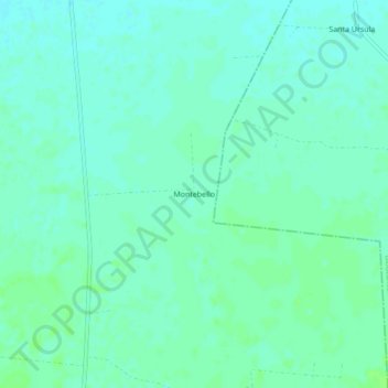 Mapa topográfico Montebello, altitud, relieve