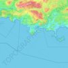 Mapa topográfico Les Deux Frères, altitud, relieve
