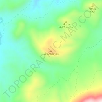 Mapa topográfico Las Atalayas, altitud, relieve